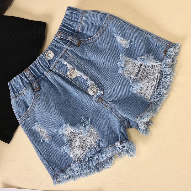 Kids' Striped Top & Denim Short