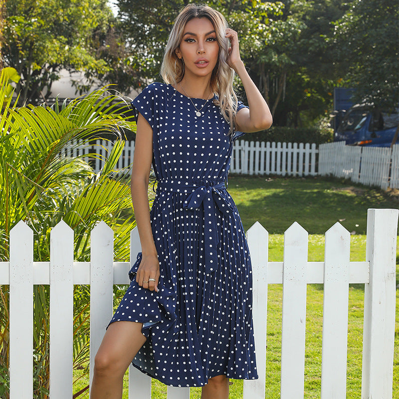 Elegant Green Polka Dot Dress