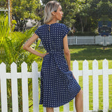 Elegant Green Polka Dot Dress