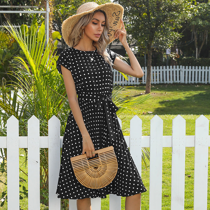 Elegant Green Polka Dot Dress