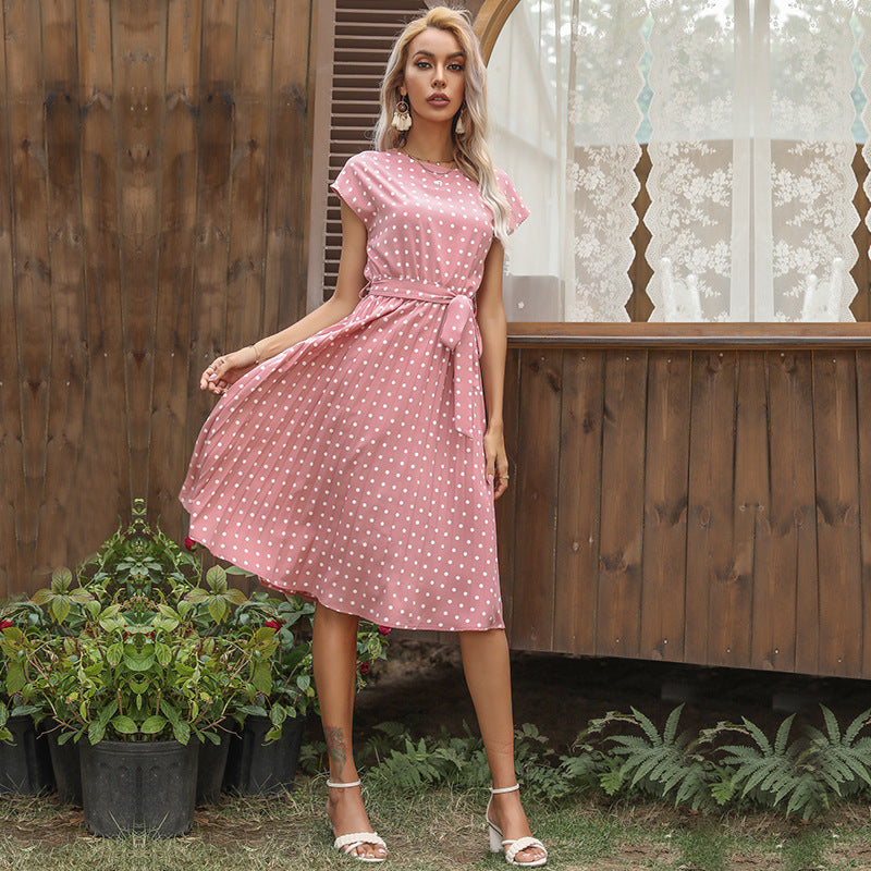 Elegant Green Polka Dot Dress